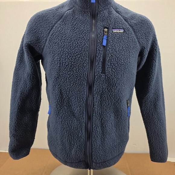 PATAGONIA Mens Retro Pile Blue Full Zip Fleece Sweater Jacket M - Picture 11 of 16